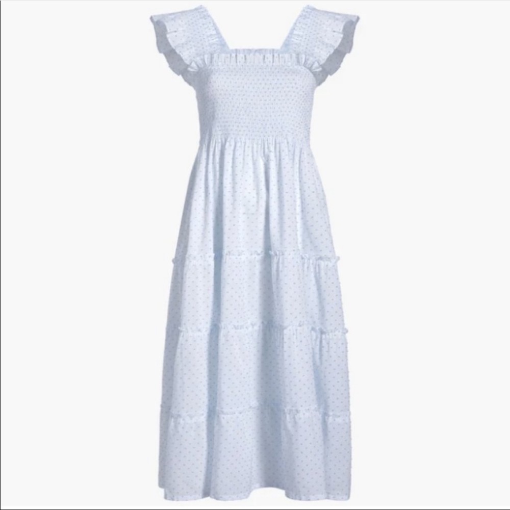 Hill House Ellie Nap Dress white blue small dots